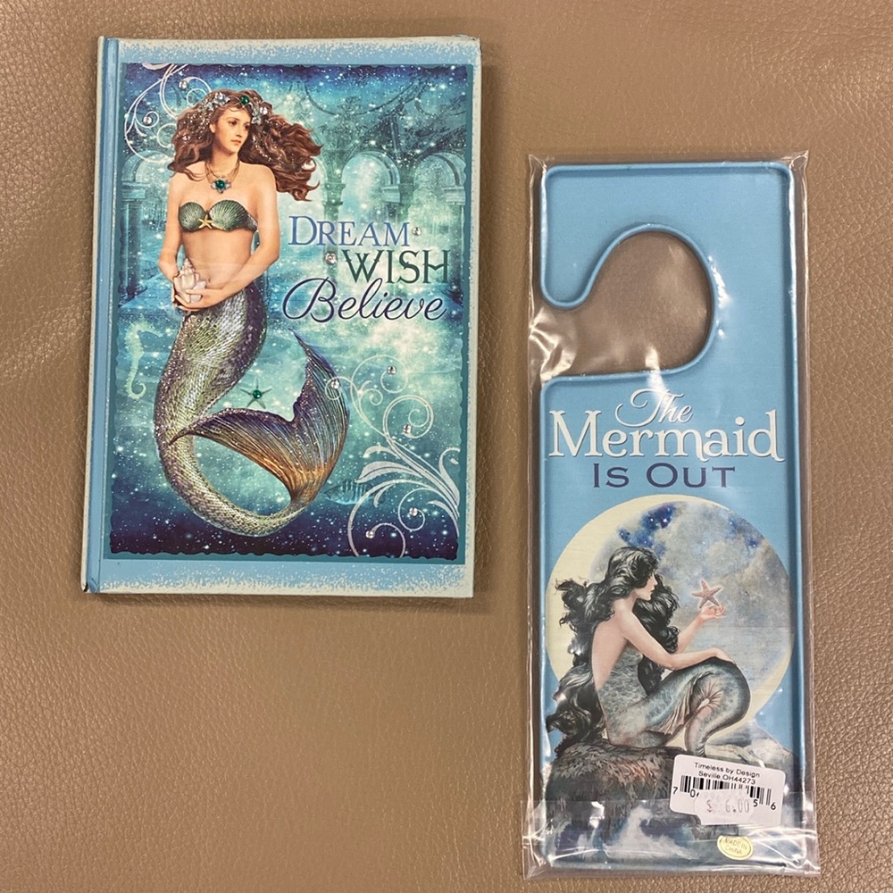 Mermaid Door Tag and Blank Diary Book